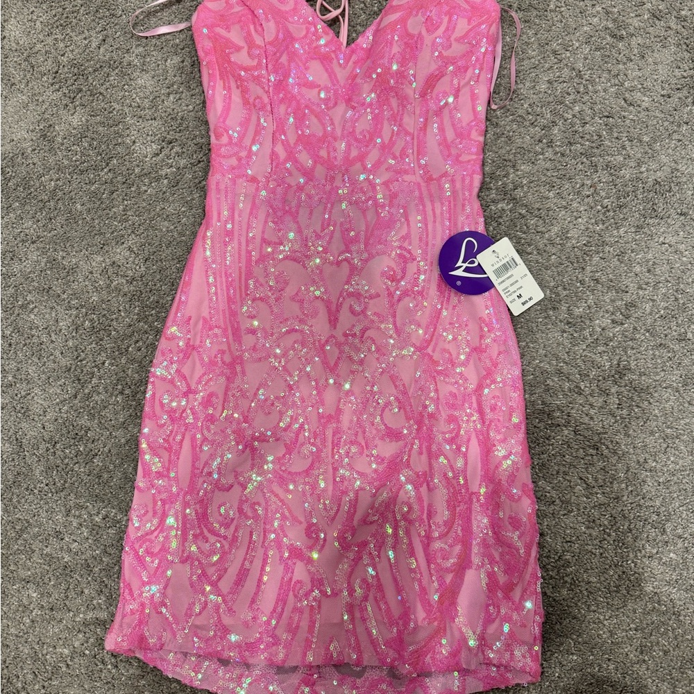 Elegant Pink Sequin Dress